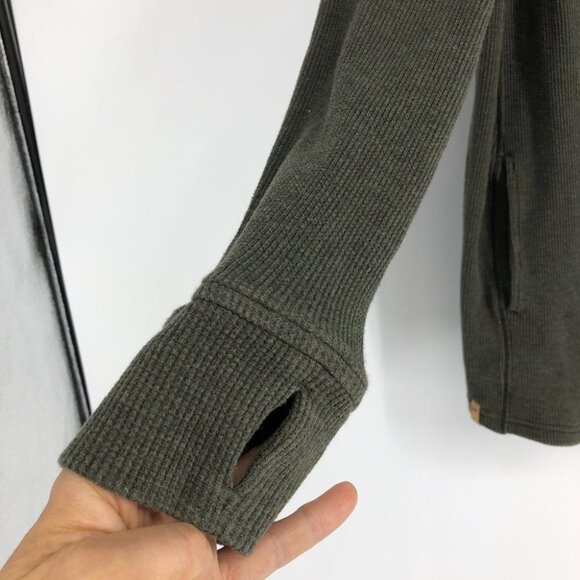 tentree Grey-Tinted Ivy Green TreeWaffle Knit Cardigan size XS - Picture 6 of 16